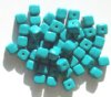 50 6x6mm Opaque Turquoise Cube Beads